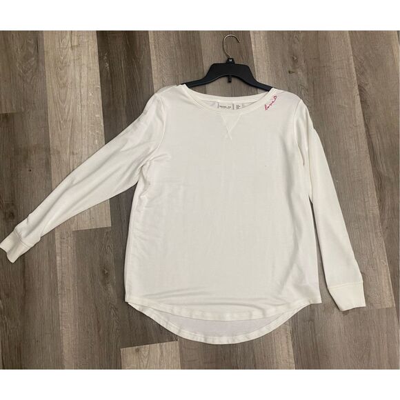 Rachel Zoe Embroidered "Love" White Pullover Sweater, Sz Medium - Picture 1 of 8